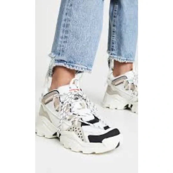 Kenzo Unisex’s Women’s Inka Chunky Speckled Wraparound-Lace Sneakers Euro 42 - Picture 4 of 16